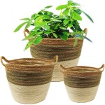 Tianyi - lot 3 caches pot fleur en osier, panier  plantes d'intrieur, pots de fleurs dcoratif en jonc ...