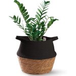 Tianyi - panier osier en jonc de mer et coton durable - diamètre de 27 cm - pot de fleurs - cache pot ... Tianyi - panier osier en jonc de mer et coton durable - diamètre de 27 cm - pot de fleurs - cache pot ...