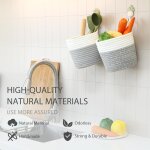 Tianyi - paquet 2 paniers suspendus corde coton petit panier rangement tissé 6, 7 pouces, sac suspension ... Tianyi - paquet 2 paniers suspendus corde coton petit panier rangement tissé 6, 7 pouces, sac suspension ...
