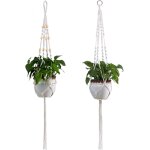 Tianyi - plant cintres 2 corde de coton suspendus panier pot de fleur, panier de fleurs en macram, suspension ...