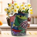 Tianyi - pot de fleurs abstrait, 18. 5cm cache - pots de plante résine art portrait vase pot de fleurs ... Tianyi - pot de fleurs abstrait, 18. 5cm cache - pots de plante résine art portrait vase pot de fleurs ...