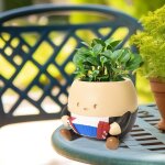 Tianyi - pot de fleurs smiley, cache pot plante interieur mignonnes en résine avec trou de drainage, ... Tianyi - pot de fleurs smiley, cache pot plante interieur mignonnes en résine avec trou de drainage, ...