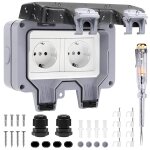 Tianyi - prise exterieure etanche ip66 prise de courant et volet de protection double prise electrique ...