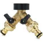 Tianyi - rpartiteur de robinet 2 voies, y distributeur de 3 / 4 po en laiton avec vannes d'arrt de ...