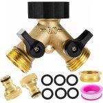Tianyi - robinet de jardin en laiton  2 voies - connecteur double de tuyau - rpartiteur de robinet ...