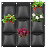 Tianyi - sac  plantes mural, 9 poches sacs de plantation murale, sac de plantation vertical, poche mur ...
