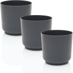 Tianyi - sati pot de fleur plastique 3 x 13 cm - anthracite - cache pot plante interieur Tianyi - sati pot de fleur plastique 3 x 13 cm - anthracite - cache pot plante interieur
