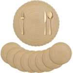Tianyi - sets de table tresss ronds avec motif d`anneau de croissance 8 pice dentelle bordure napperon ...