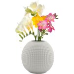 Tianyi - vase bas, vase decoratif, dcoration maison, en cramique, en cramique gris clair, 14x13cm