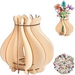 Tianyi - vase compatible avec les fleurs, vase en bois, puzzle en bois avec 40 autocollants floraux, ... Tianyi - vase compatible avec les fleurs, vase en bois, puzzle en bois avec 40 autocollants floraux, ...