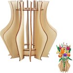 Tianyi - vase pour fleurs lego, kit de construction de vases en bois, puzzle en bois, vase pour bouquet ...