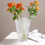 Tianyi - vase en verre cristal epais de 23 cm - grand vase dcoratif hydroponique - pour la maison et ...