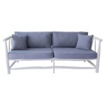 Tika - fauteuil 3 personnes en teck naturel avec coussin