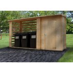 Timbela m205 abri de jardin + chalet pour vlos / bucher / abri conteneur - cabane de jardin avec toit ...