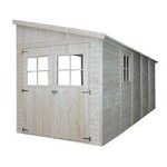 Timbela m341 abri de jardin en bois naturel (sans paroi latrale) - h244xl216xl513 cm / 10 m2