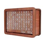 Tirelire retro avec cible et chiffres, avec presentoir de comptoir