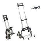 Todeco diable pliant l�ger en aluminium � 10 roues, chariot demenagement pliable avec cordes d'expansion, ...