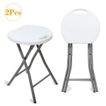 Todeco tabouret pliant lot de 2 avec poign�e plastique, tabouret de salle de bain, tabouret pliant ext�rieur ...