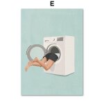 Toile d'art mural pour fille, machine a laver, baignoire, sèche - cheveux, peinture sur toile, affiche ... Toile d'art mural pour fille, machine a laver, baignoire, sèche - cheveux, peinture sur toile, affiche ...