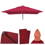 Toile pour la gastronomie parasol en bois hwc - c57, carr� 3x3m polyester 3kg bordeaux