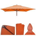 Toile pour la gastronomie parasol en bois hwc - c57, carr� 3x3m polyester 3kg terre cuite