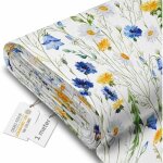 Toile imperm�able voile tapissier tissu 160x100 cm blanc a fleurs