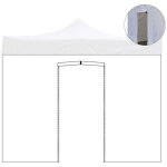 Toile lat�rale 6x2m blanc imperm�able avec porte enroulable pour gazebo pliable 3x6m