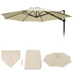 Toile pour parasol hotte de circulation hwc - a39, toile de remplacement, Ø 3, 5m polyester 250g / m ...