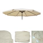 Toile pour parasol meran pro, parasol de marché gastronomique avec volant Ø 5m, polyester crème Toile pour parasol meran pro, parasol de marché gastronomique avec volant Ø 5m, polyester crème