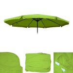 Toile pour parasol meran pro, parasol de marché gastronomique avec volant Ø 5m, polyester vert Toile pour parasol meran pro, parasol de marché gastronomique avec volant Ø 5m, polyester vert