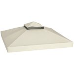 Toile de rechange barnum tonnelle 3 x 3 m - toit double avec ?illets drainage - polyester haute densit� ...
