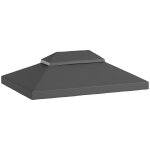 Toile de rechange barnum tonnelle 4 x 3 m - toit double avec ?illets drainage - polyester haute densit� ...