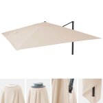Toile de rechange pour parasol déporté hwc, 3 x 4 m crème Toile de rechange pour parasol déporté hwc, 3 x 4 m crème