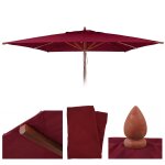 Toile de rechange pour parasol de restaurant en bois hwc - c57b, housse de parasol, carr�e 4 x 4 m, polyester ...