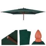 Toile de rechange pour parasol de restaurant en bois hwc - c57b, housse de parasol, carr�e 4 x 4 m, polyester ...