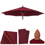 Toile de rechange pour parasol de restaurant en bois hwc - c57b, housse de parasol, ronde �4m polyester ...