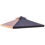 Toile de rechange pour pavillon tonnelle tente 3 x 3 m polyester haute densit? 180 g / m? chocolat