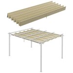 Toile de rechange pour pergola rtractable 4 x 3 m polyester haute densit 180 g / m impermabilis beige ...