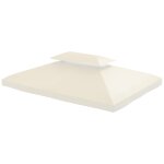Toile de toit de rechange pour pavillon tonnelle tente 3x4m cr?me