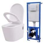 Toilette murale avec rservoir cach cramique blanc