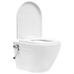 Toilette murale sans rebord et r�servoir cach� c�ramique blanc
