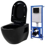 Toilette suspendue au mur avec réservoir caché céramique noir Toilette suspendue au mur avec réservoir caché céramique noir