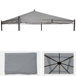 Toit de remplacement pour toit pergola pavillon cadiz 4x4m gris clair