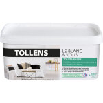 Tollens - peinture blanche satin - toutes pi�ces murs, plafonds, boiseries - resiste aux chocs - 2, 5l ...