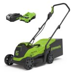 Tondeuse � gazon pouss�e brushless 33cm 24v greenworks - batterie 2, 0ah - chargeur - gd24lm33k2