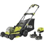 Tondeuse pouss�e ryobi 18v brushless - coupe 40cm - 2 batteries 4, 0ah - 1 chargeur rapide - ry18lmx40c ...