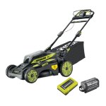 Tondeuse tracte ryobi 36v maxpower brushless - coupe 51 cm - 1 batterie 6. 0ah - 1 chargeur rapide - ...