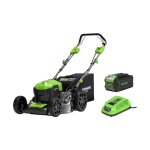 Tondeuse tracte 46cm 40v greenworks - batterie 4, 0ah - chargeur - gd40lm46spk4