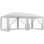Tonnelle barnum dim. 5, 85l x 2, 95l x 2, 55h m 6 moustiquaires amovibles blanc noir