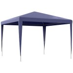 Tonnelle barnum de jardin dim. 2, 93l x 2, 93l x 2, 52h m m�tal epoxy b�che pe haute densit� bleu